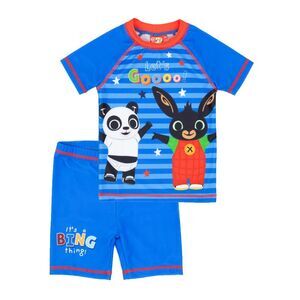 Bing Bunny Boys Pando Contrast Swim Set / Blue/Red/Black